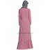 Frilled abaya dress with pintucks- Puce Pink Frilled abaya dress with pintucks- Puce Pink